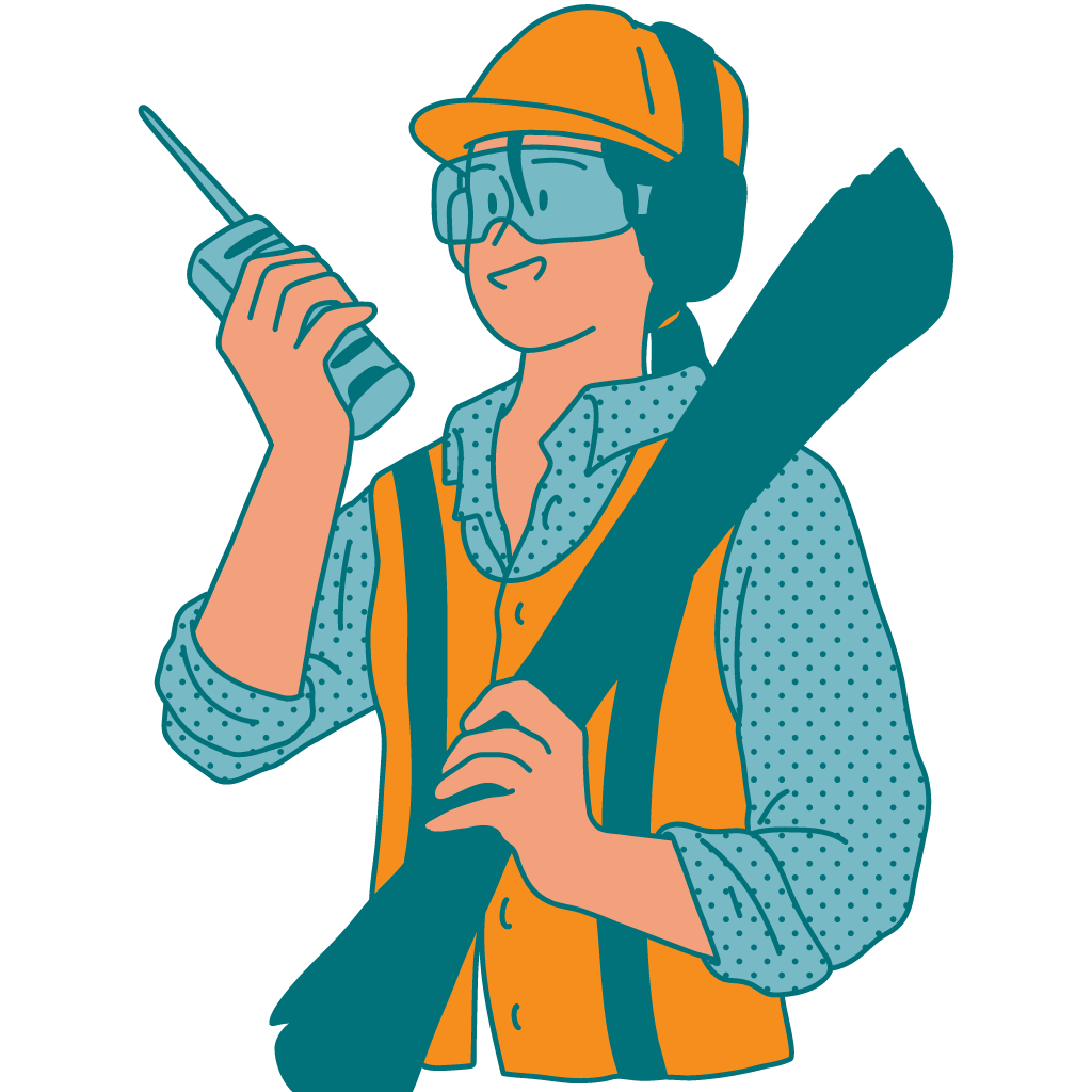 Engineer illustration representing engineering design