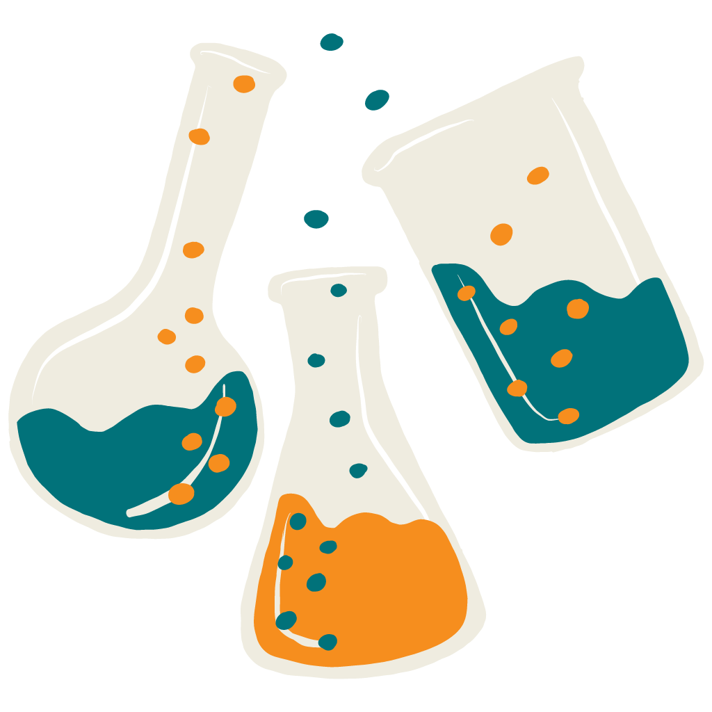 Science laboratory illustration with chemistry equipment